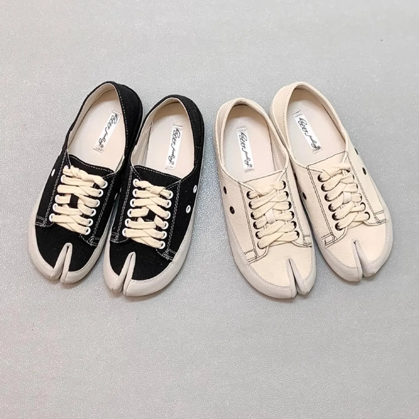 Tabi Shoes Split Toe Cute Slip On for Women Girls - Retro Trendy Athleisure Flat Casual Comfortable Walking Lightweight Loafers Female Solid All-Match for Daily Wear Beach Travel Standing All Day