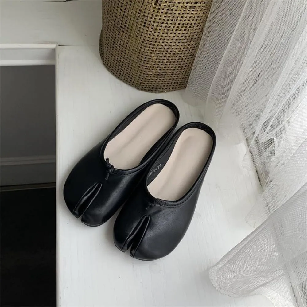Tabi Shoes Split Toe Loafers for Women Multicolor Emo Shoes Low Heels Cute Ballet Flats Slip on Lightweight Leather No Slip Sole Round Toes Dressy Casual Comfort Walking Slippers Office Business