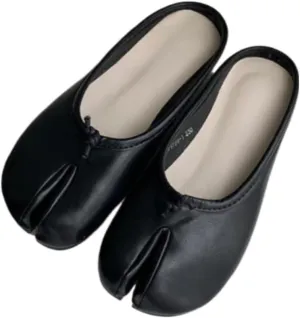 Tabi Shoes Split Toe Loafers for Women Multicolor Emo Shoes Low Heels Cute Ballet Flats Slip on Lightweight Leather No Slip Sole Round Toes Dressy Casual Comfort Walking Slippers Office Business