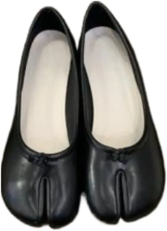 Tabi Shoes Split Toe Loafers for Women Multicolor Emo Shoes Low Heels Cute Ballet Flats Slip on Lightweight Leather No Slip Sole Round Toes Dressy Casual Comfort Walking Slippers Office Business
