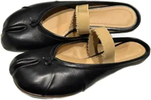 Tabi Shoes Split Toe Mules Loafers Leather Women Girls Slip on - Kawaii Soft Elastic Strap Cute Casual Comfortable Walking Lightweight All-Match for Daily Wear Beach Travel Standing All Day Business