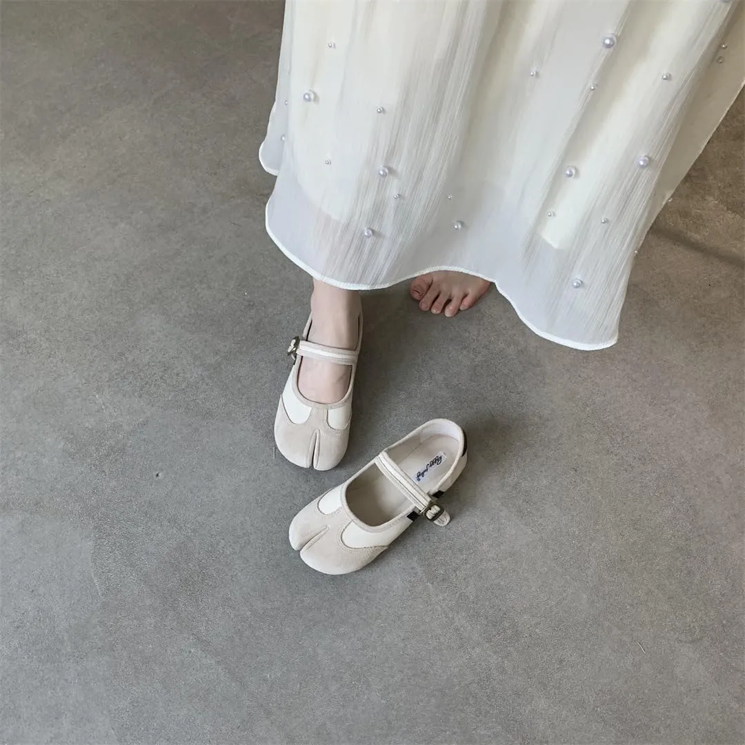 Tabi Shoes Women Mary Janes Ballet Flat - Low Top Split Toe Orthopedic Cute Casual Comfortable Walking Lightweight Female Solid All-Match for Daily Wear Beach Travel Athleisure Standing All Day