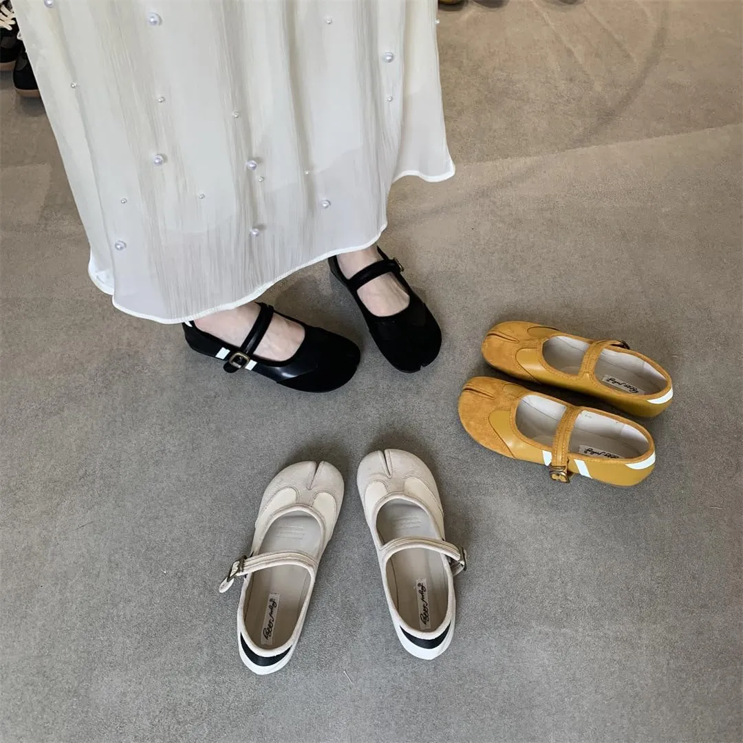 Tabi Shoes Women Mary Janes Ballet Flat - Low Top Split Toe Orthopedic Cute Casual Comfortable Walking Lightweight Female Solid All-Match for Daily Wear Beach Travel Athleisure Standing All Day