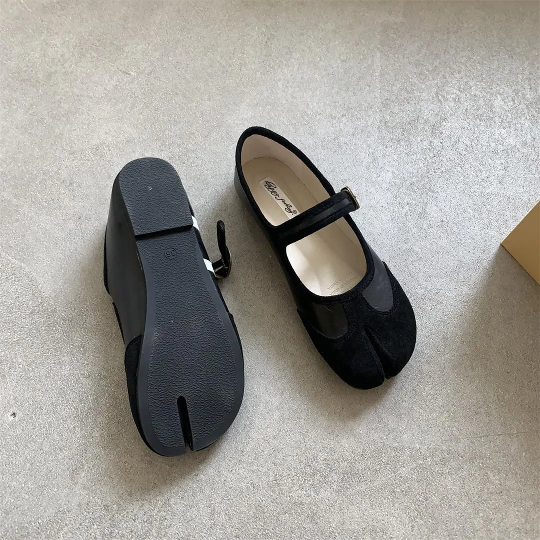 Tabi Shoes Women Mary Janes Ballet Flat - Low Top Split Toe Orthopedic Cute Casual Comfortable Walking Lightweight Female Solid All-Match for Daily Wear Beach Travel Athleisure Standing All Day