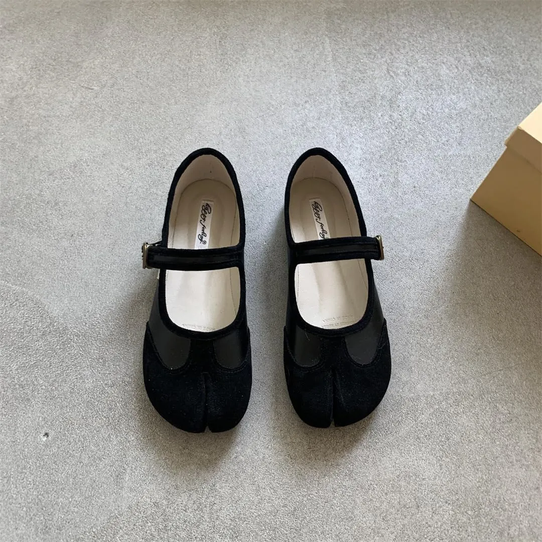 Tabi Shoes Women Mary Janes Ballet Flat - Low Top Split Toe Orthopedic Cute Casual Comfortable Walking Lightweight Female Solid All-Match for Daily Wear Beach Travel Athleisure Standing All Day