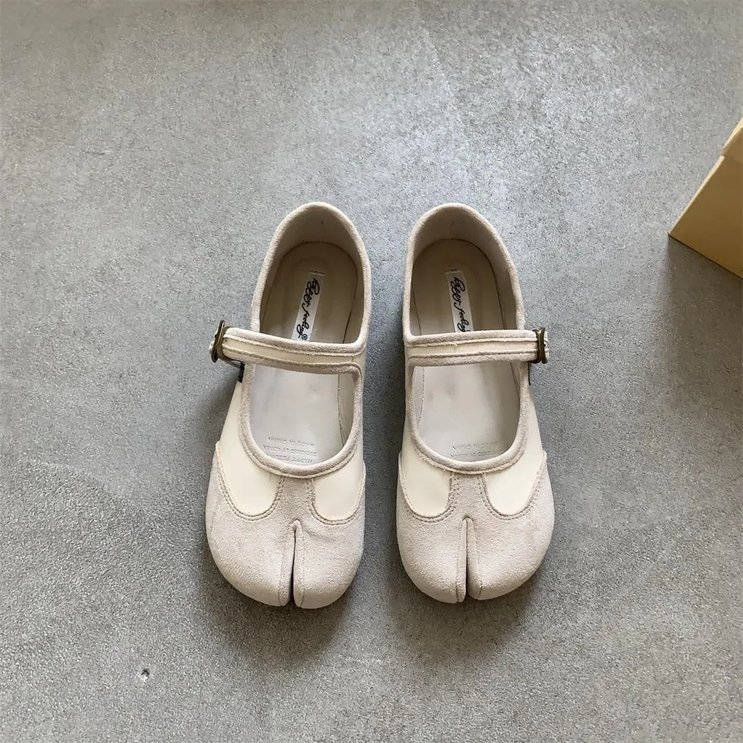 Tabi Shoes Women Mary Janes Ballet Flat - Low Top Split Toe Orthopedic Cute Casual Comfortable Walking Lightweight Female Solid All-Match for Daily Wear Beach Travel Athleisure Standing All Day