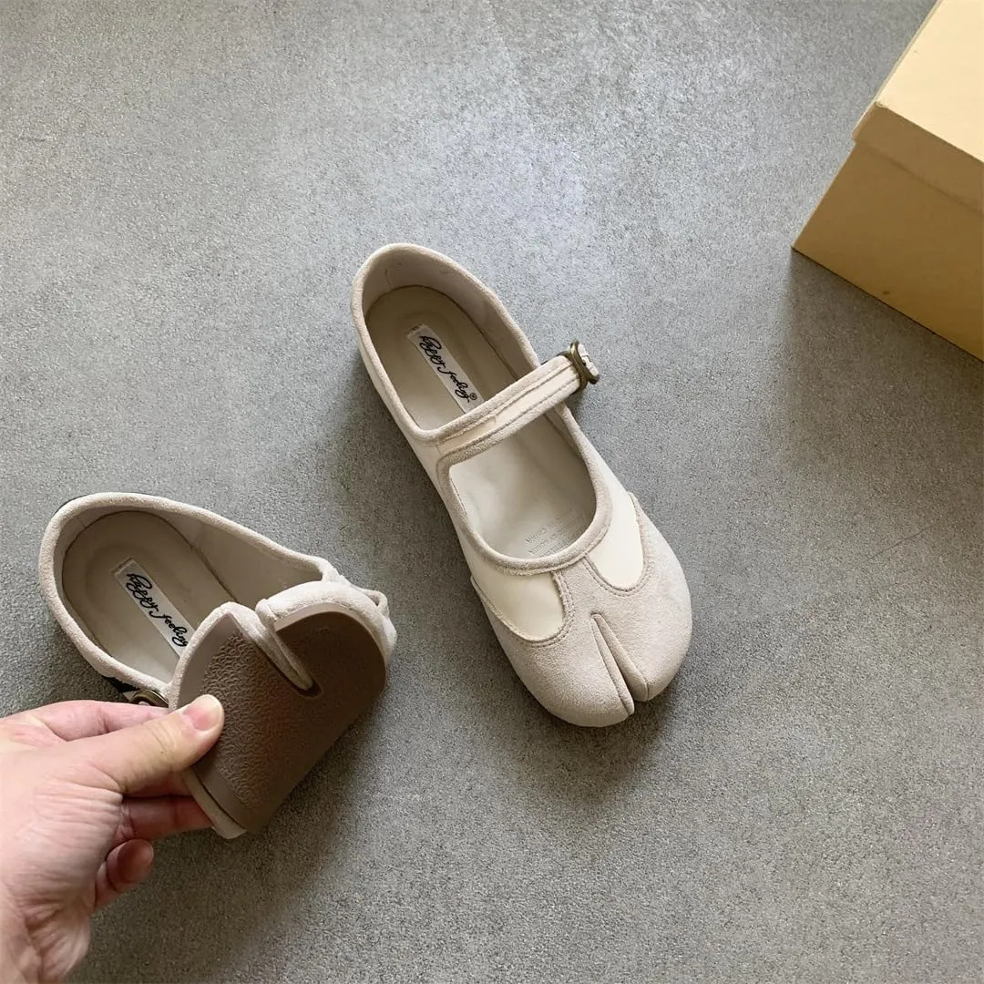 Tabi Shoes Women Mary Janes Ballet Flat - Low Top Split Toe Orthopedic Cute Casual Comfortable Walking Lightweight Female Solid All-Match for Daily Wear Beach Travel Athleisure Standing All Day