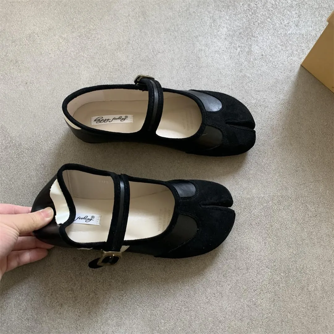 Tabi Shoes Women Mary Janes Ballet Flat - Low Top Split Toe Orthopedic Cute Casual Comfortable Walking Lightweight Female Solid All-Match for Daily Wear Beach Travel Athleisure Standing All Day