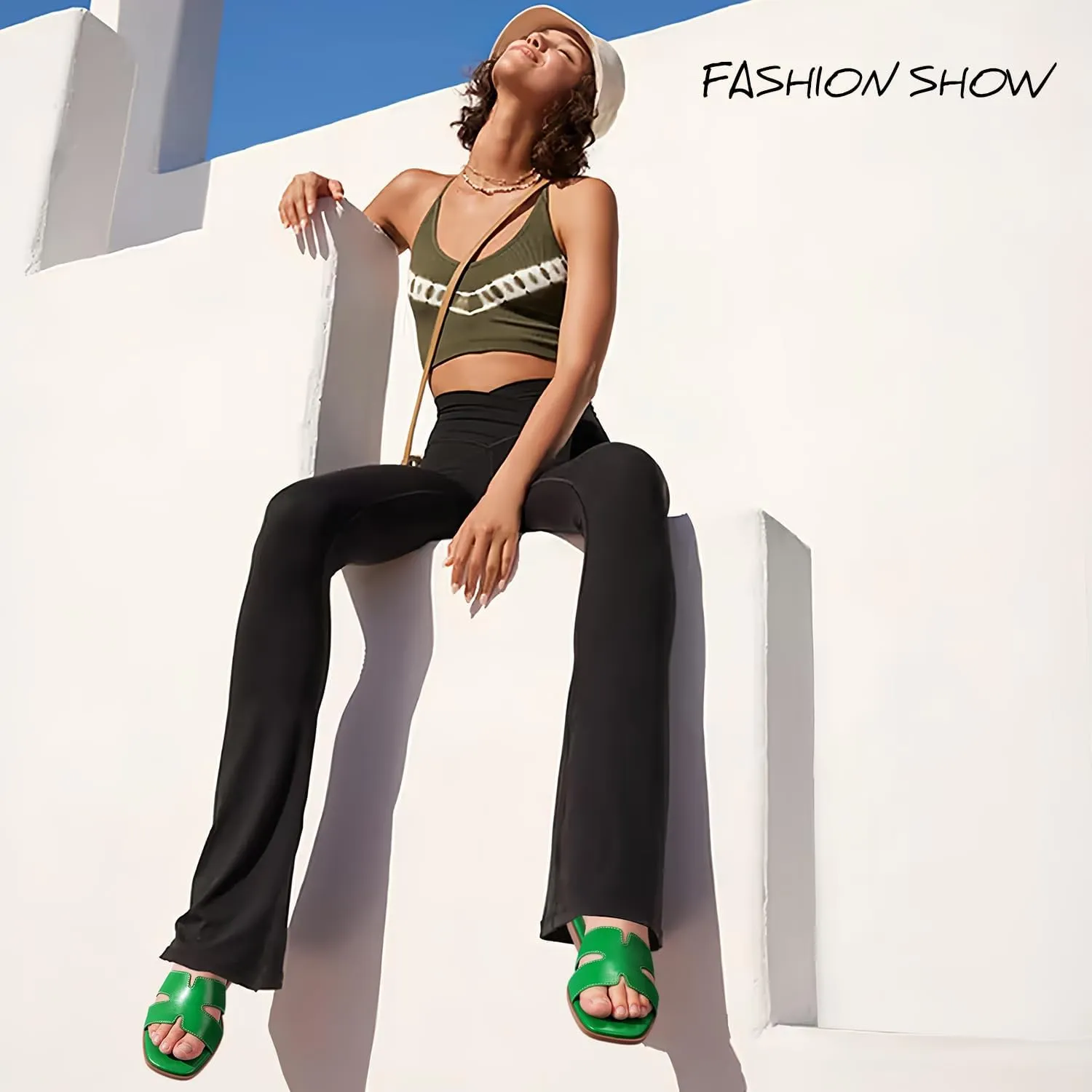 Tanamo Women's Slide Sandals, Comfortable Flats Summer Dressy Casual Beach Open Toe Shoes 2024