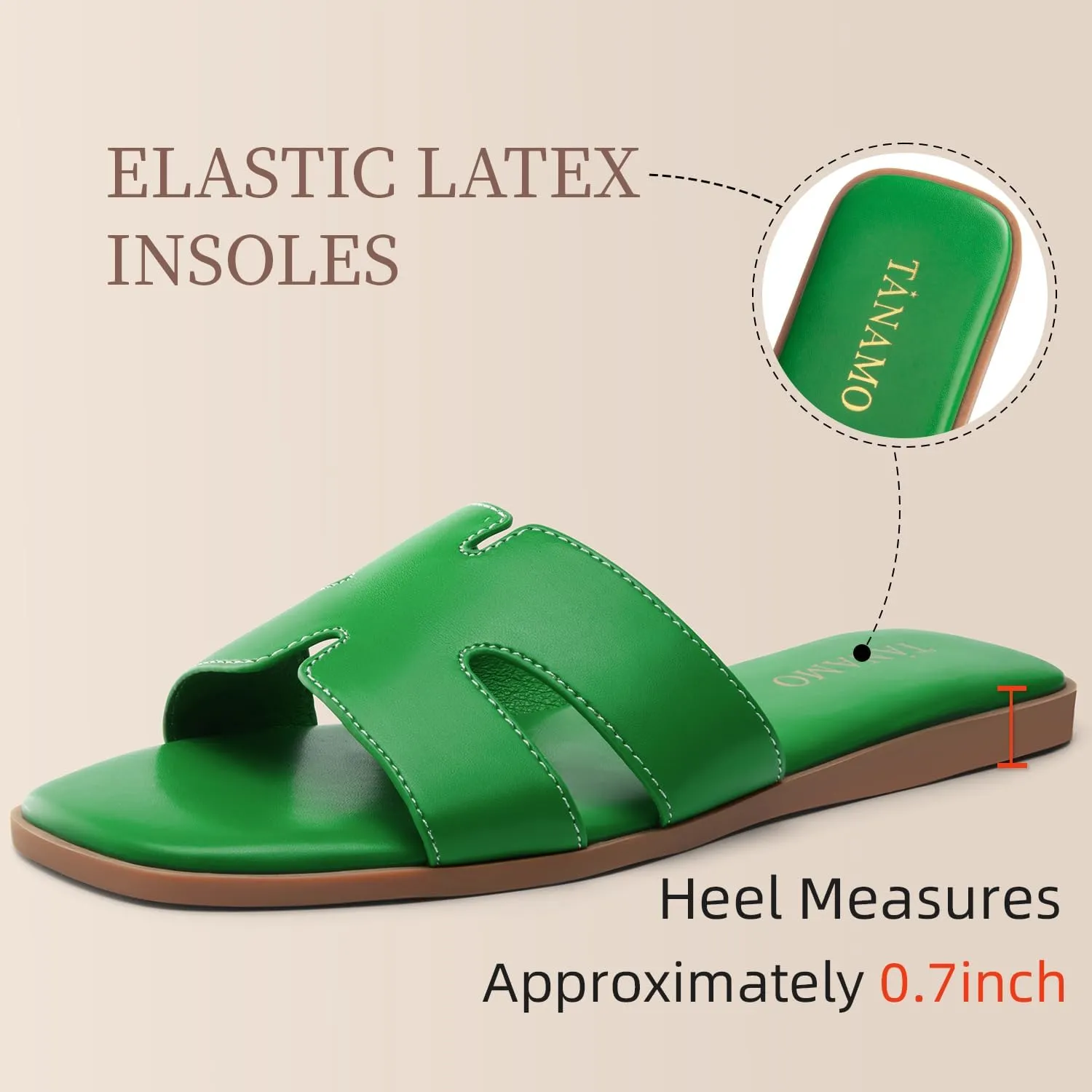 Tanamo Women's Slide Sandals, Comfortable Flats Summer Dressy Casual Beach Open Toe Shoes 2024