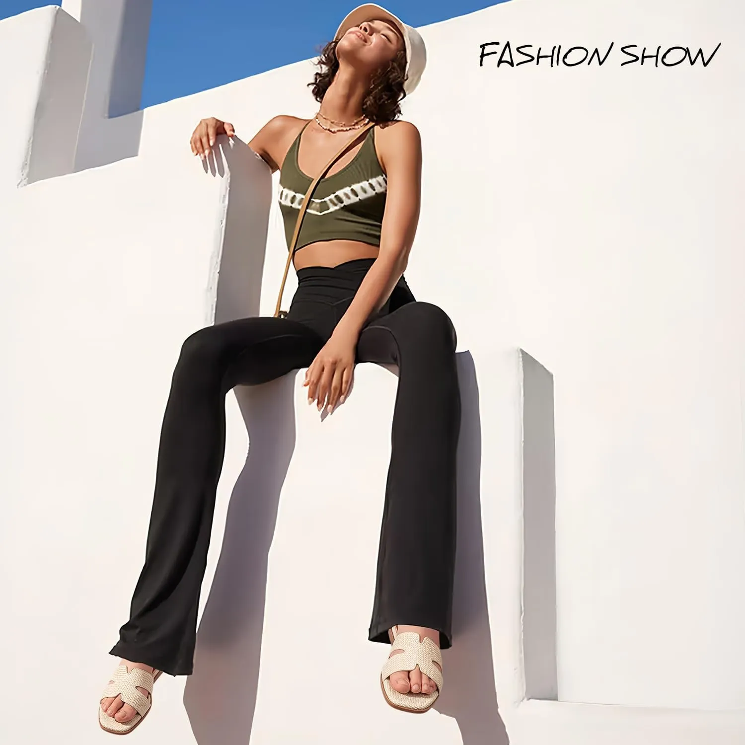 Tanamo Women's Slide Sandals, Comfortable Flats Summer Dressy Casual Beach Open Toe Shoes Slip On Leather Flat Sandals