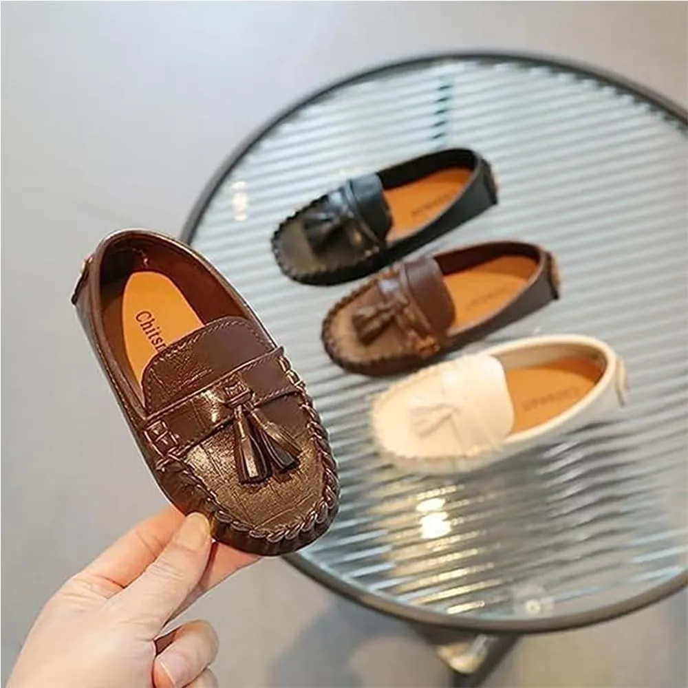 TangDao Girls Boys Loafers Toddler Leather Shoes Non Slip
