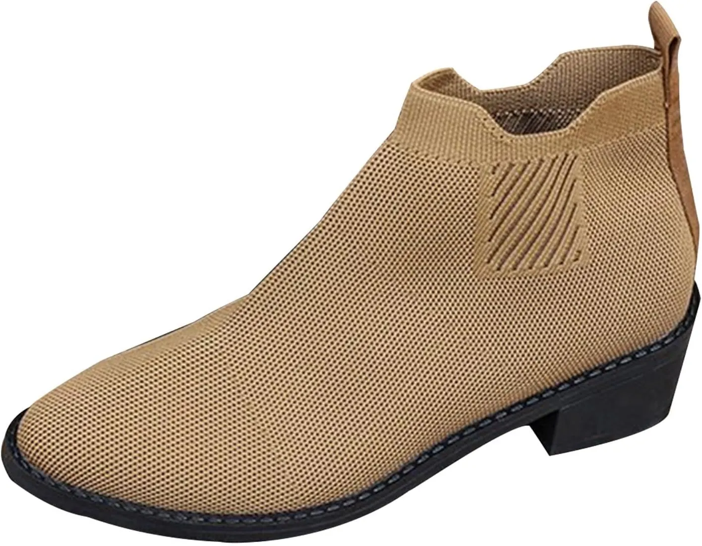 Taupe Boots for Women Low Heel Flat With Shoes Features: 10 Wide Boots for Women