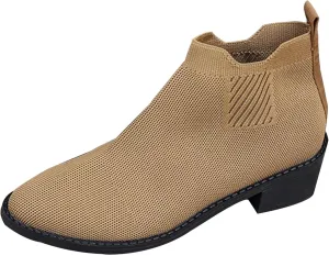 Taupe Boots for Women Low Heel Flat With Shoes Features: 10 Wide Boots for Women