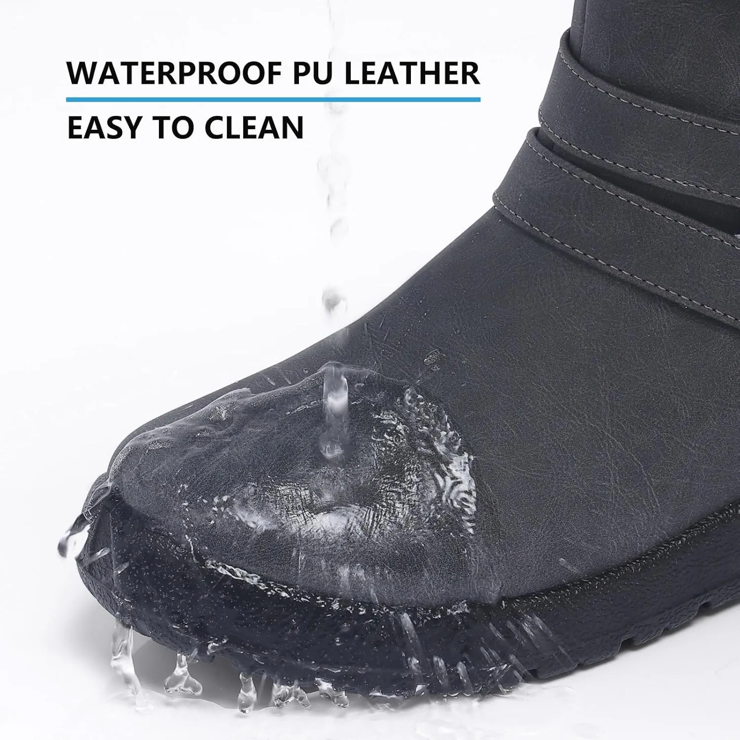 TEMOFON Women Winter Boots Waterproof: Fur Lined Ankle Booties, Wide Width Snow Boots, Warm Comfy, Walking Soft Winter Shoes Size 5-11