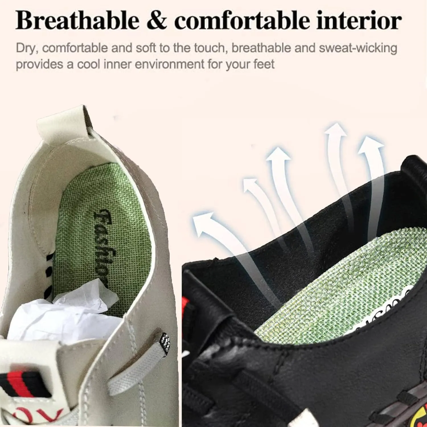 Tenacitee Women's Leather Soft Bottom Flat Shoes Handmade Beef Tendon Leisure Set of Feet Breathable Round Head Non-Slip Mom Loafers