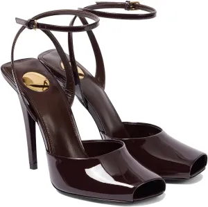 THESHY Womens Sandals Square Open Toe Stiletto High Heels Leather Ankle Strap Sandals Peep Toe Backless Buckle Dress Party Fashion Shoes for Women