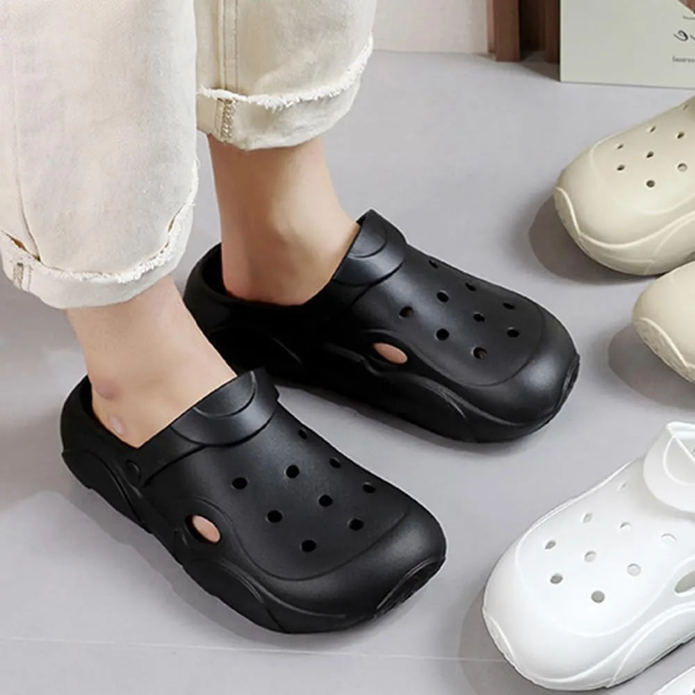 Thick Sole Garden Clogs for Women and Men, Ultra Resilient Summer Sandals, Arch Support Comfy Non-Slip Waterproof Casual Shoes, Slip-on Slides Outdoor Beach Slippers Unisex Adult Closed Toe Mules