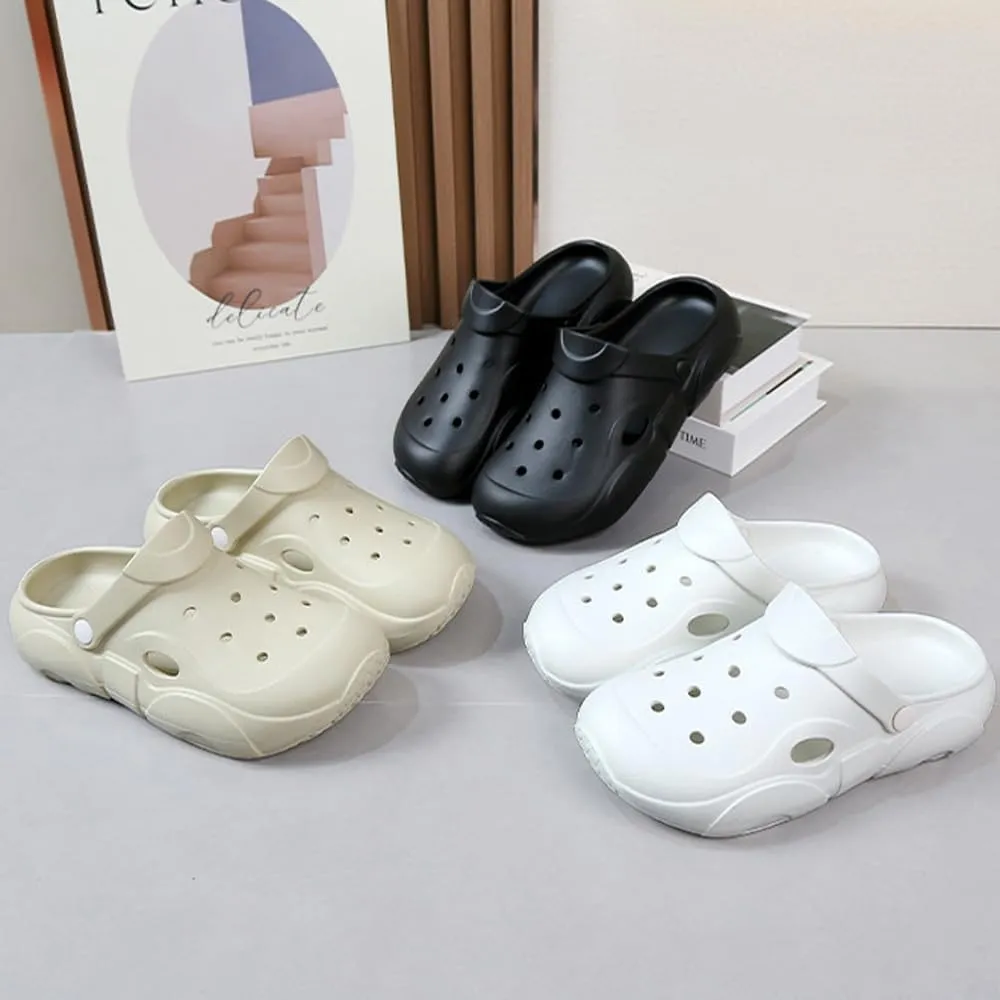 Thick Sole Garden Clogs for Women and Men, Ultra Resilient Summer Sandals, Arch Support Comfy Non-Slip Waterproof Casual Shoes, Slip-on Slides Outdoor Beach Slippers Unisex Adult Closed Toe Mules