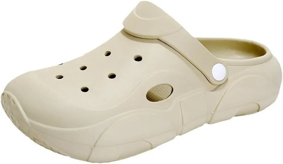 Thick Sole Garden Clogs for Women and Men, Ultra Resilient Summer Sandals, Arch Support Comfy Non-Slip Waterproof Casual Shoes, Slip-on Slides Outdoor Beach Slippers Unisex Adult Closed Toe Mules