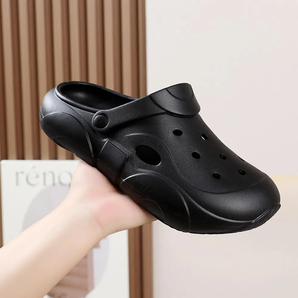Thick Sole Garden Clogs for Women and Men, Ultra Resilient Summer Sandals, Arch Support Comfy Non-Slip Waterproof Casual Shoes, Slip-on Slides Outdoor Beach Slippers Unisex Adult Closed Toe Mules