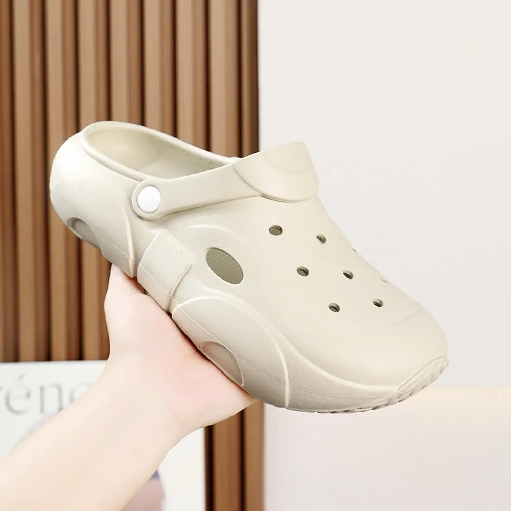 Thick Sole Garden Clogs for Women and Men, Ultra Resilient Summer Sandals, Arch Support Comfy Non-Slip Waterproof Casual Shoes, Slip-on Slides Outdoor Beach Slippers Unisex Adult Closed Toe Mules