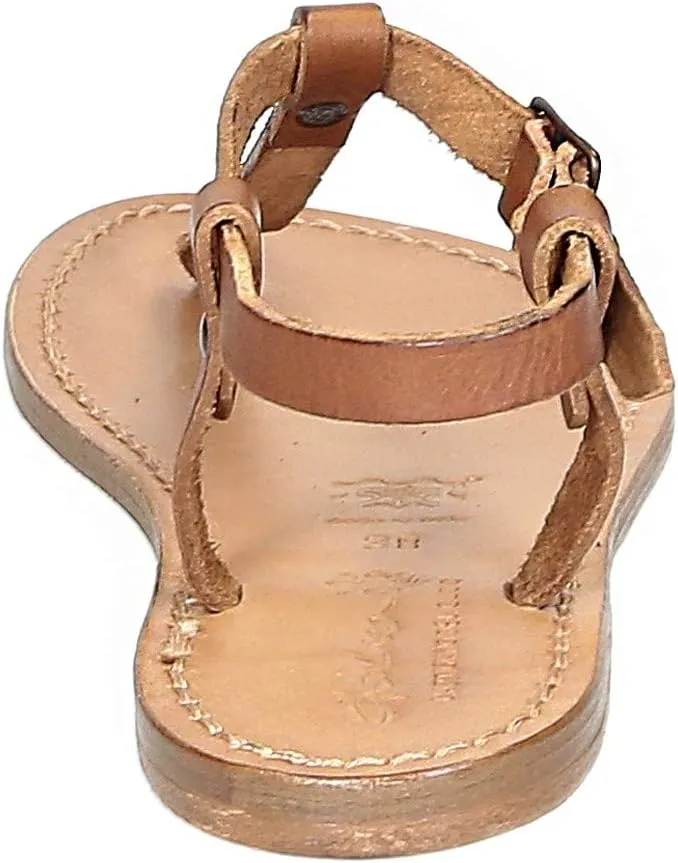 Thong Sandals in Dark Brown Leather Handmade in Italy
