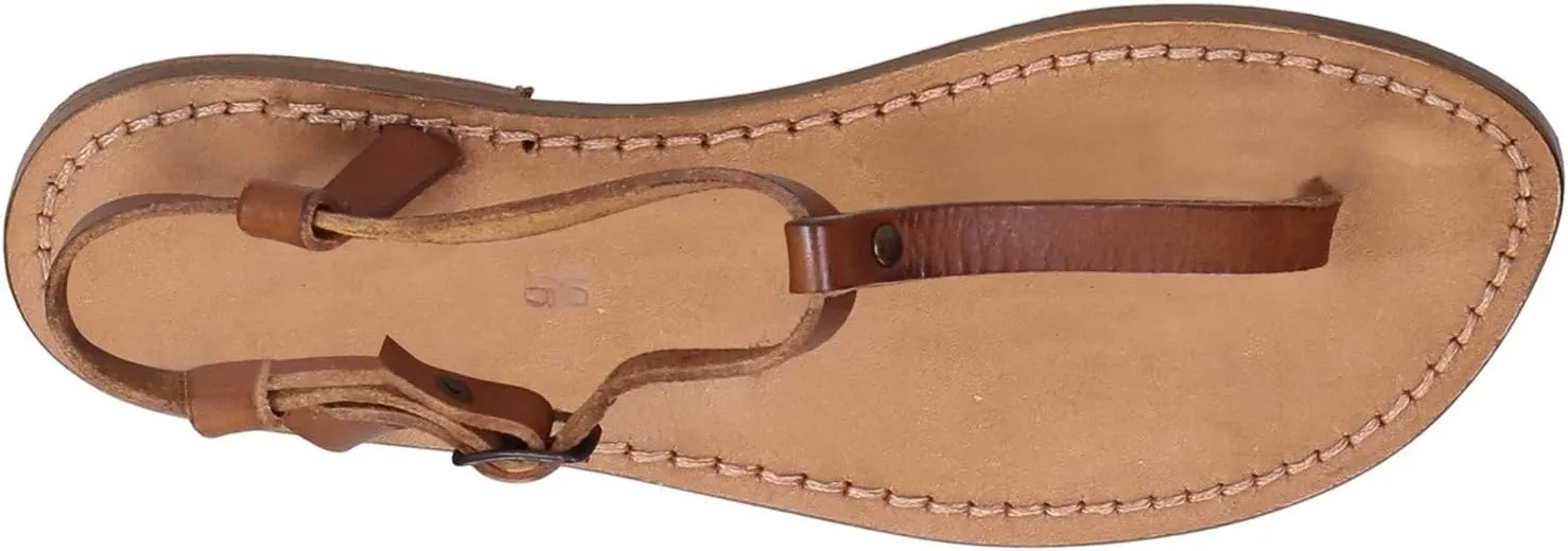 Thong Sandals in Dark Brown Leather Handmade in Italy