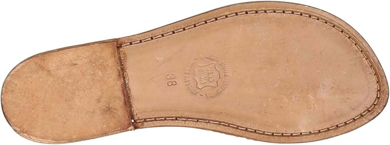 Thong Sandals in Dark Brown Leather Handmade in Italy