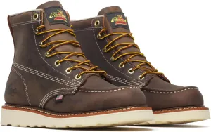 Thorogood American Heritage 6” Moc Toe Work Boots for Men - Soft Toe, Premium Full-Grain Leather with Slip-Resistant Wedge Outsole and Comfort Insole; EH Rated