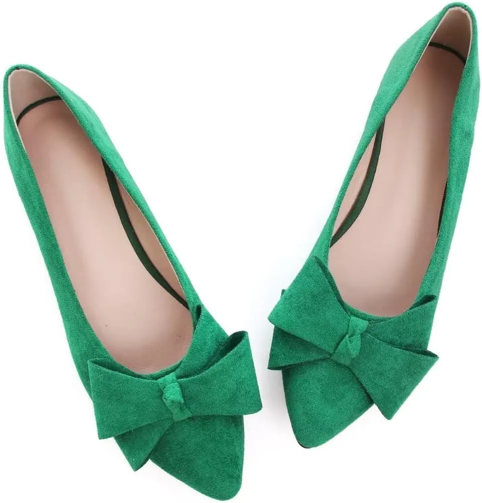 TN TANGNEST Women Classical Bowknot Flats Comfort Slip-on Pointed Toe Dress Shoes Walking Flats