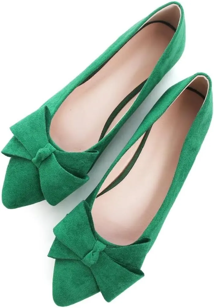 TN TANGNEST Women Classical Bowknot Flats Comfort Slip-on Pointed Toe Dress Shoes Walking Flats
