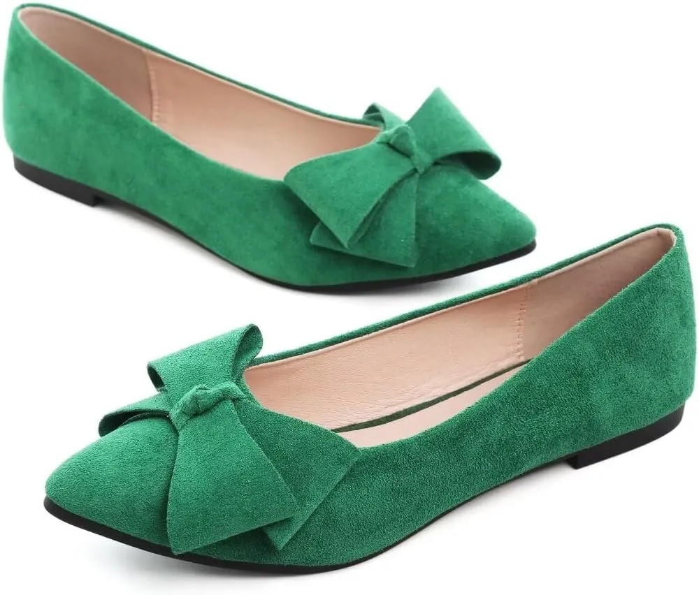 TN TANGNEST Women Classical Bowknot Flats Comfort Slip-on Pointed Toe Dress Shoes Walking Flats