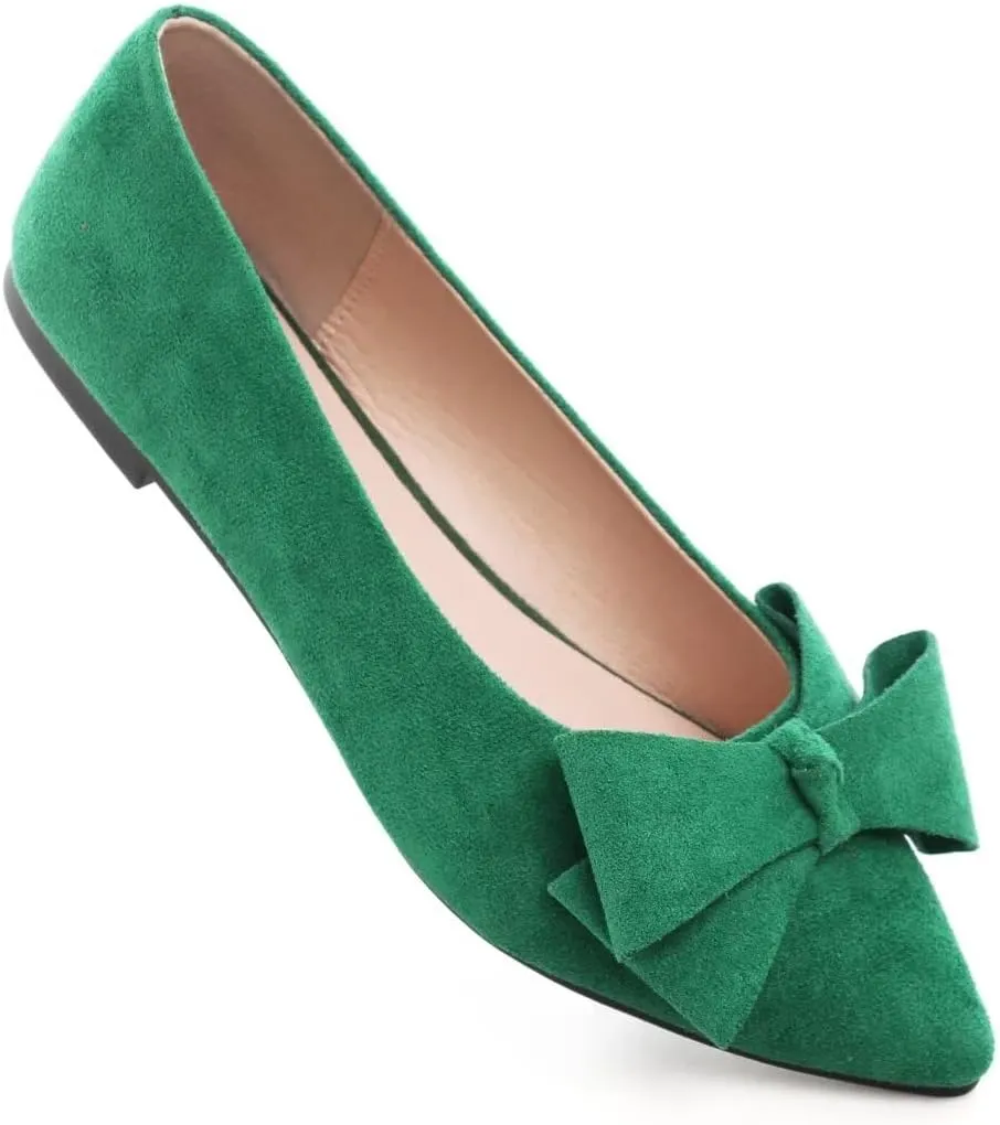 TN TANGNEST Women Classical Bowknot Flats Comfort Slip-on Pointed Toe Dress Shoes Walking Flats