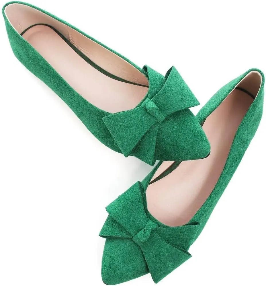 TN TANGNEST Women Classical Bowknot Flats Comfort Slip-on Pointed Toe Dress Shoes Walking Flats