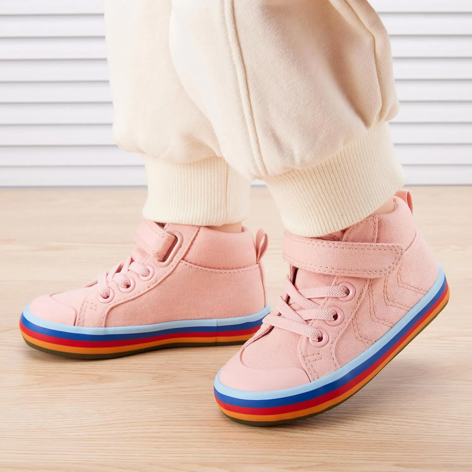 Toddler Boys Girls Walking Shoes High Top Tennis Canvas Sneakers(Infant/Toddler)