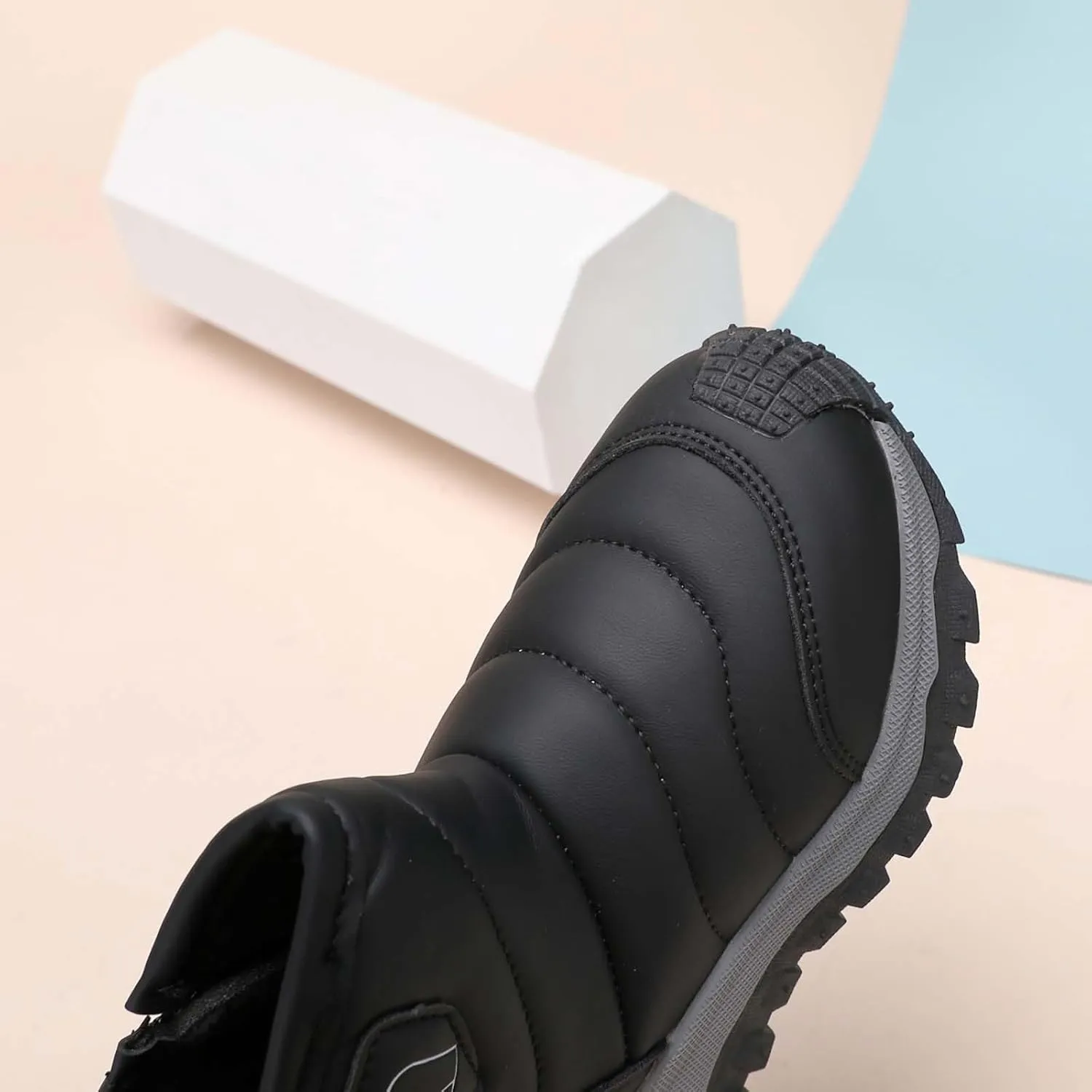 Toddler Cotton Soft Snow Booties Side Zipper 𝐖aterproof Warm Shoes Baby Boys Infant Boots Sole Non Slip Ski Warm Comfy