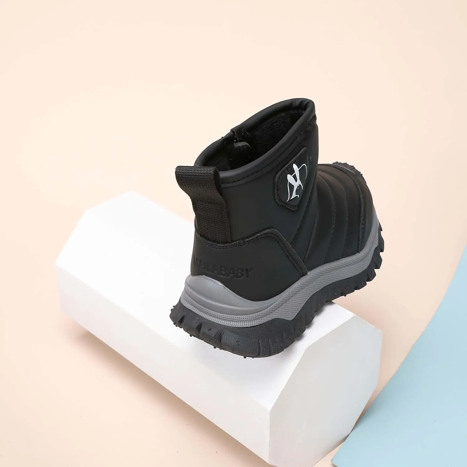 Toddler Cotton Soft Snow Booties Side Zipper 𝐖aterproof Warm Shoes Baby Boys Infant Boots Sole Non Slip Ski Warm Comfy