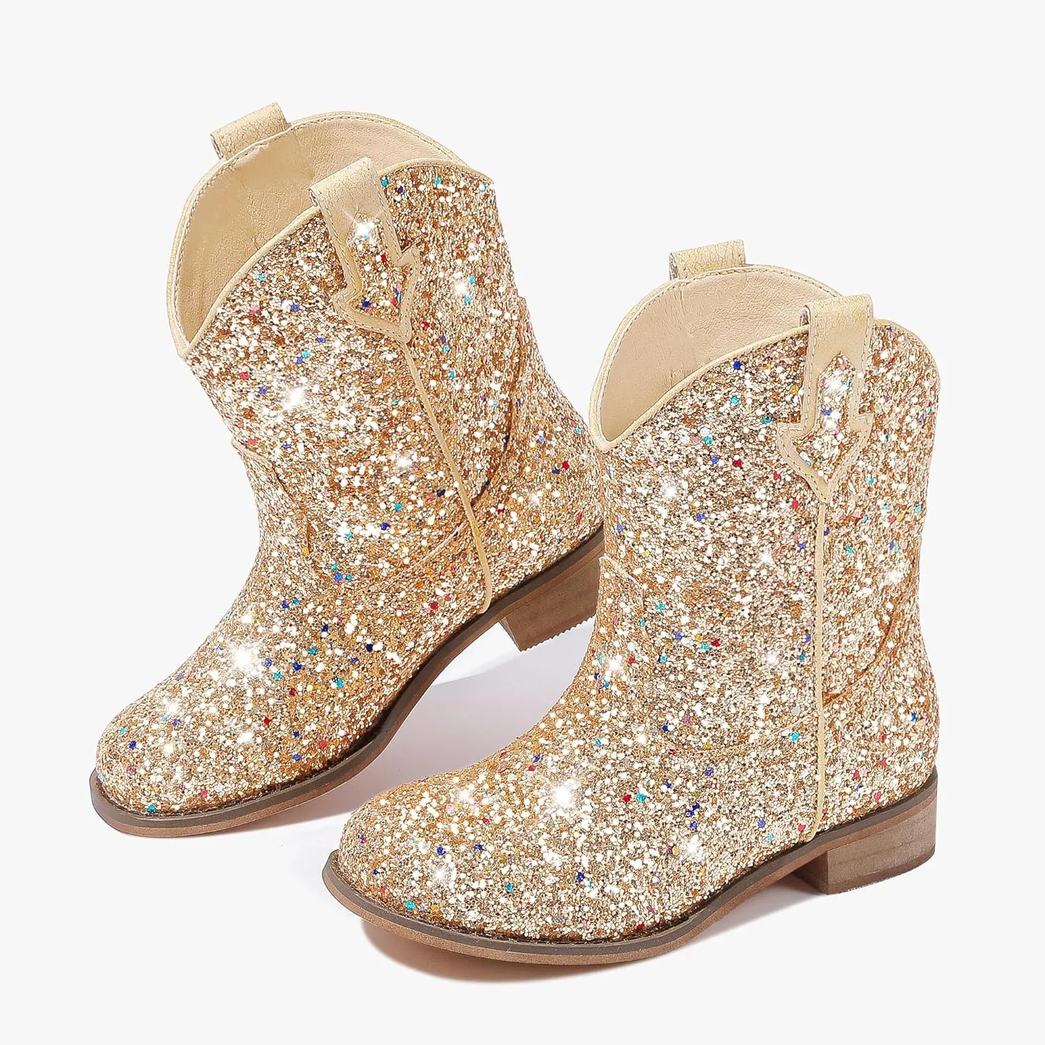 Toddler Girls Cowgirl Boots Western Glitter Cowboy Boot Ankle Boots Little Kids Big Kid Horse Riding Shoes Party Birthday Dress Up
