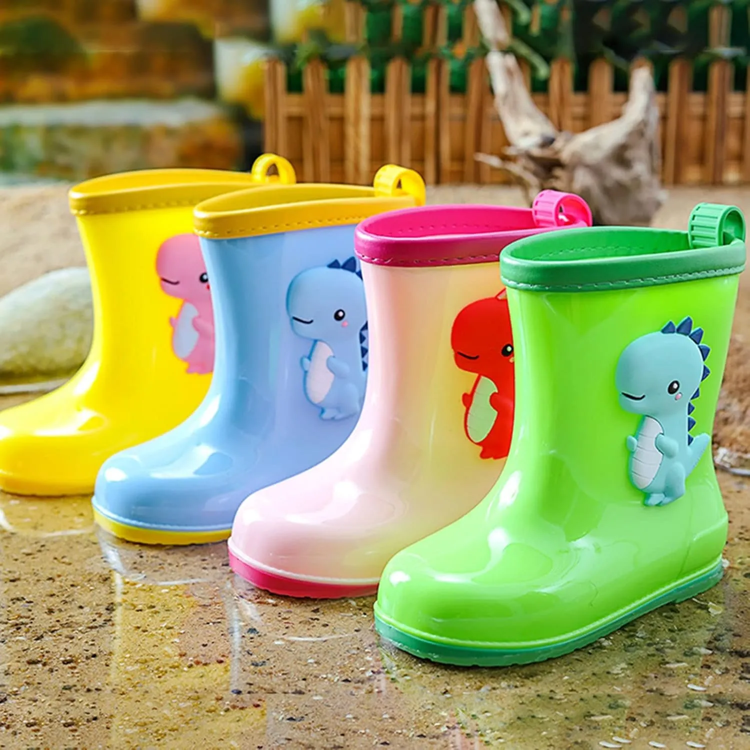 Toddler Kids Children Rain Boots Boys Girls Baby Cartoo𝐧 Animals Waterproo𝐟 Shoes Non Slip Rubber Toddler Snow Boot