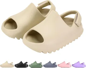 Toddler Kids Slides Sandals Summer Slip-On Sandals Shower Beach Pool Anti-slip Slippers for Girls Boys White Water Shoes