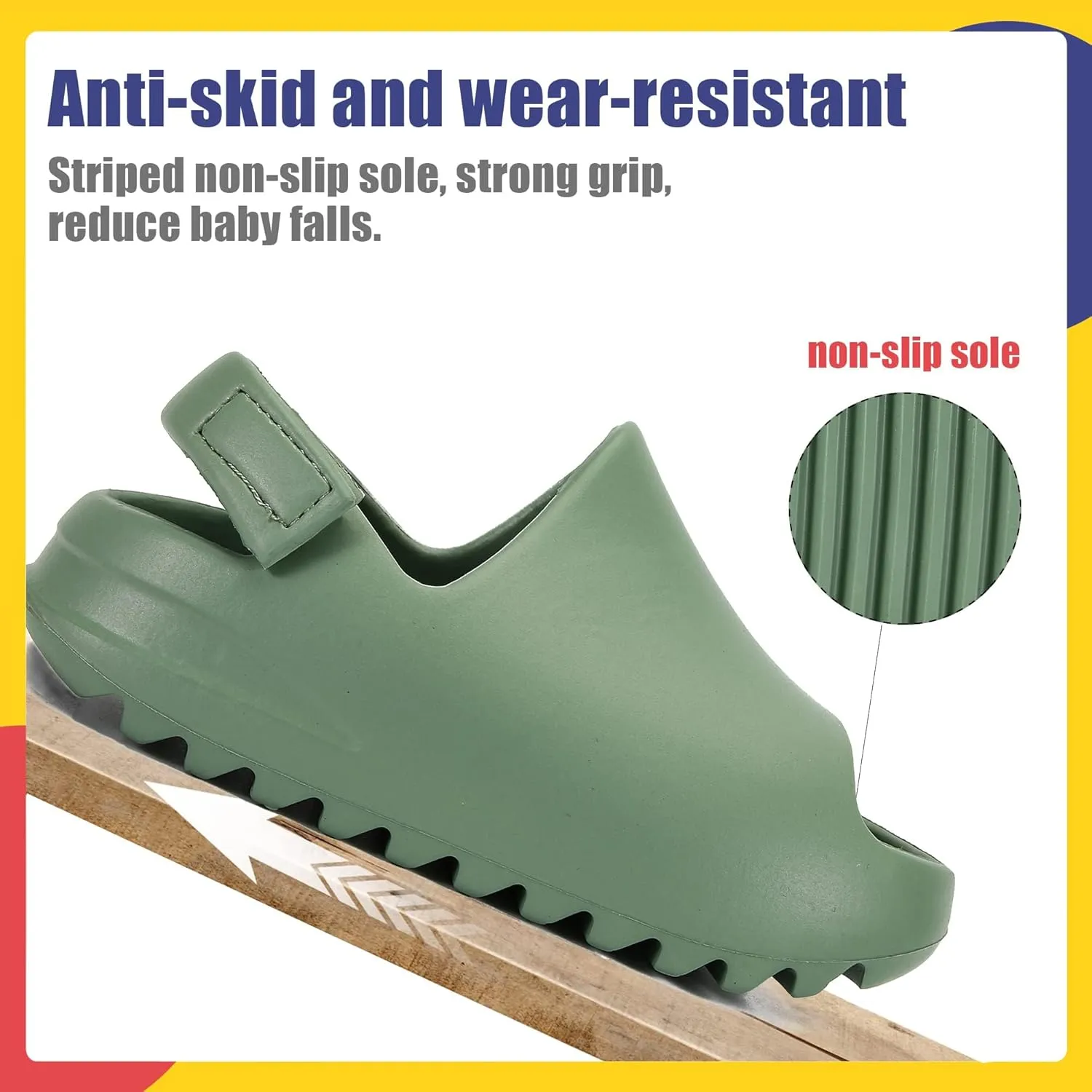 Toddler Kids Slides Sandals Summer Slip-On Sandals Shower Beach Pool Anti-slip Slippers for Girls Boys White Water Shoes