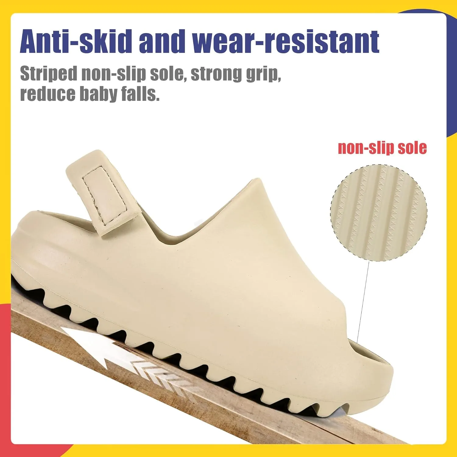 Toddler Kids Slides Sandals Summer Slip-On Sandals Shower Beach Pool Anti-slip Slippers for Girls Boys White Water Shoes