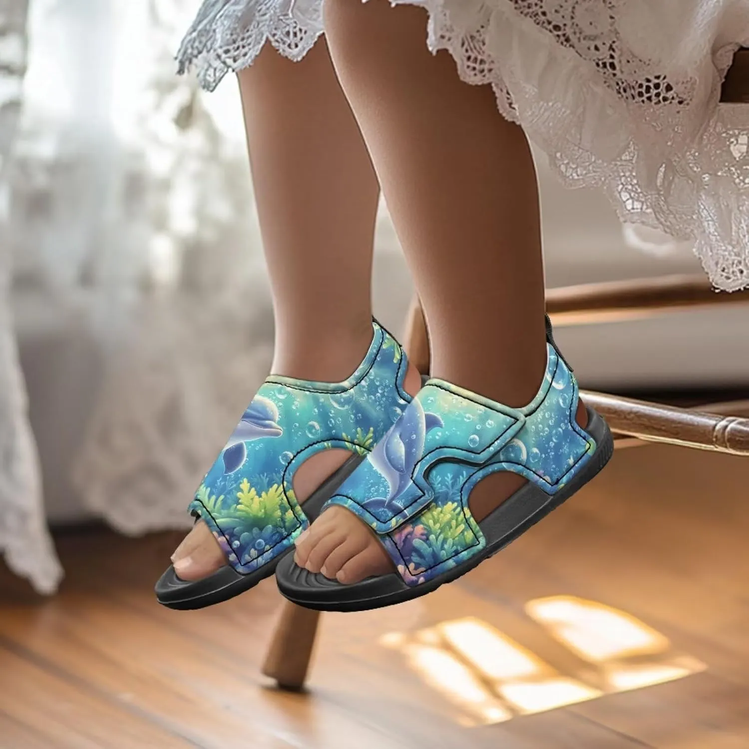 Toddler Sandals Girls Pool Slides Lightweight Summer Slippers for Kids