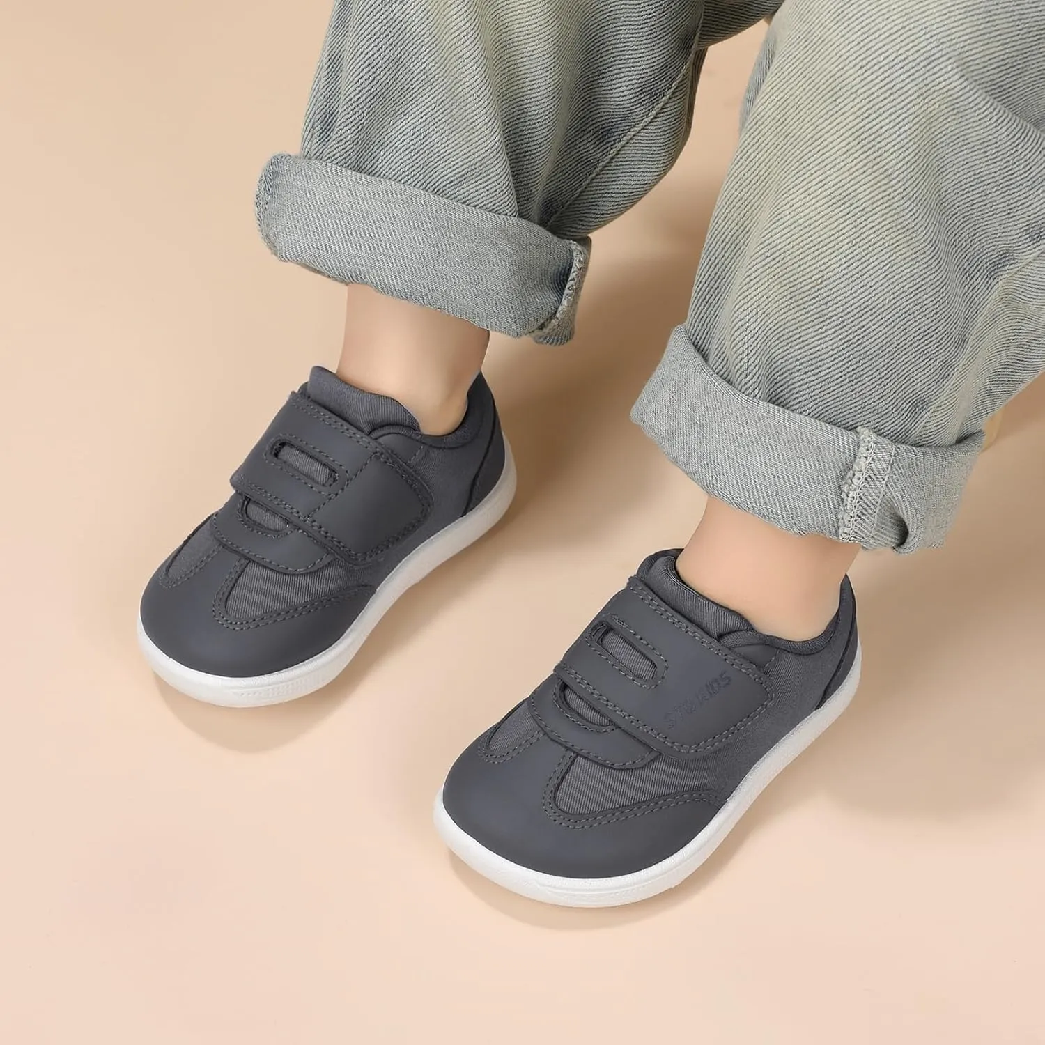 Toddler Wide Toe Box Shoes: Boys Barefoot Shoe Girl Sneakers Little Kids Tennis Non-Slip Zero Drop First Walking Breathable Running Athletic School Gym Sneaker