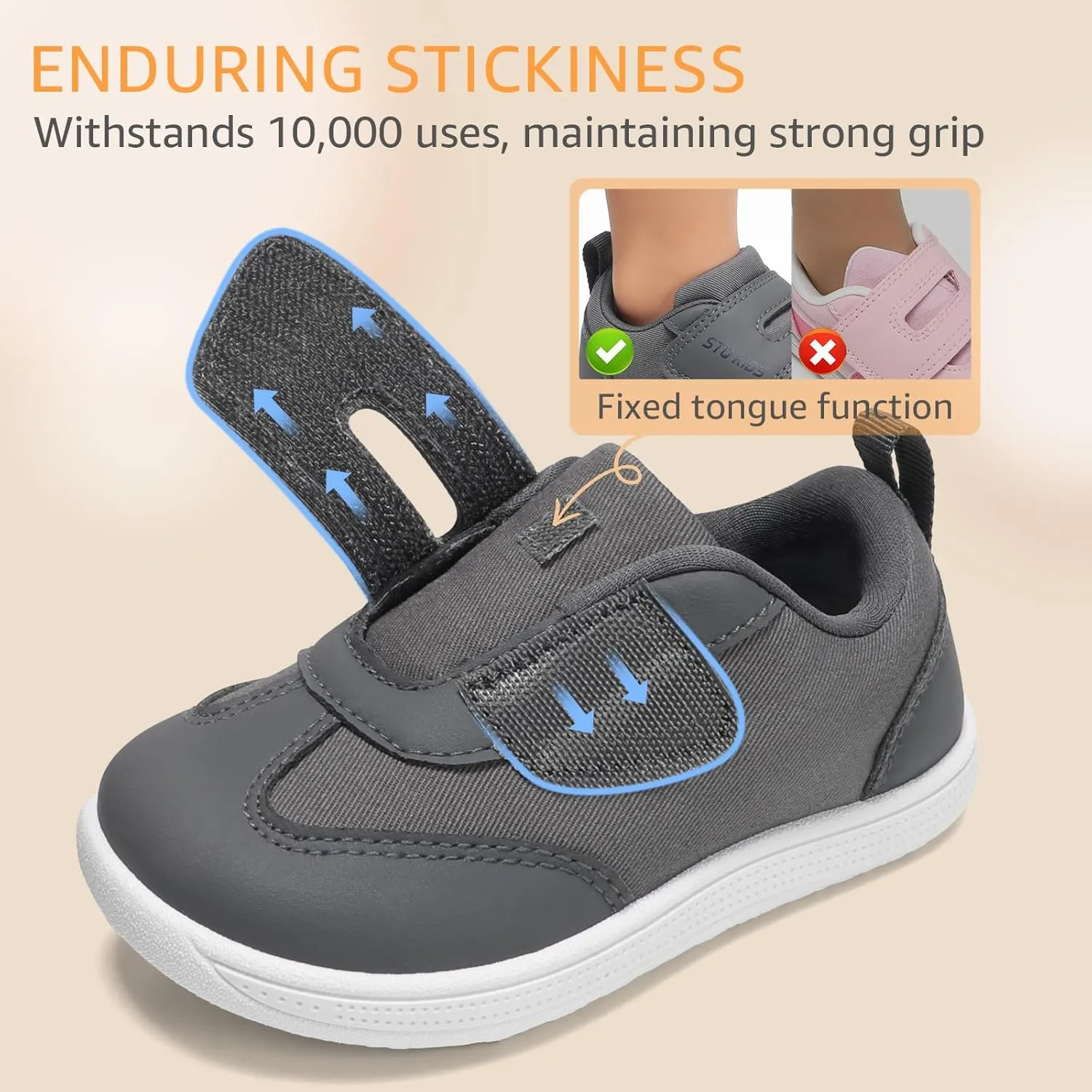 Toddler Wide Toe Box Shoes: Boys Barefoot Shoe Girl Sneakers Little Kids Tennis Non-Slip Zero Drop First Walking Breathable Running Athletic School Gym Sneaker