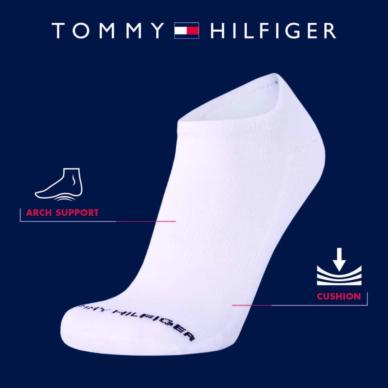 Tommy Hilfiger Womens No Show Socks - 6 Pack Soft Cotton Blend Low Cut Liner Socks for Sneakers, Loafers, Flats (Size: 4-10)