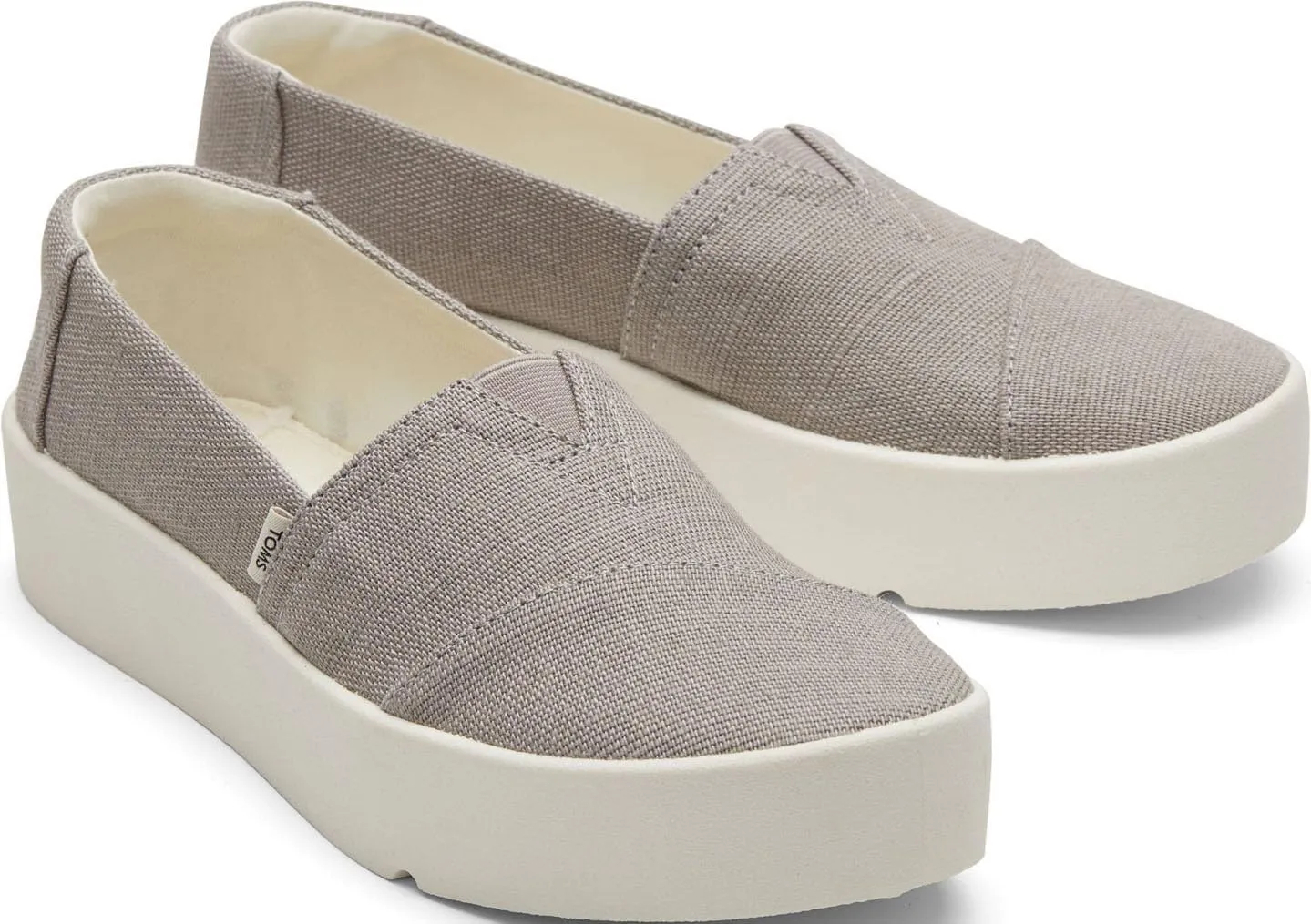 TOMS Womens Verona Heritage Canvas Platform Sneakers Shoes Casual - Beige