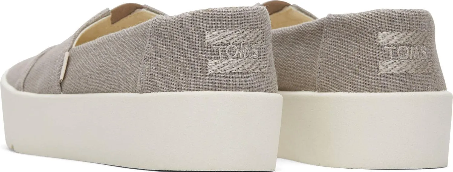 TOMS Womens Verona Heritage Canvas Platform Sneakers Shoes Casual - Beige