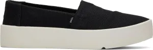 TOMS Womens Verona Heritage Canvas Platform Sneakers Shoes Casual - Black